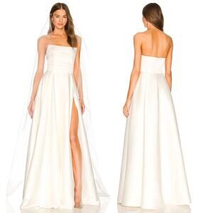Sau Lee Heidi Wedding Gown Maxi Satin Strapless Bridal Formal Classy Princess 8